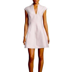 Halston Heritage
Cap-Sleeve A-line Dress, Barely Pink Size 0